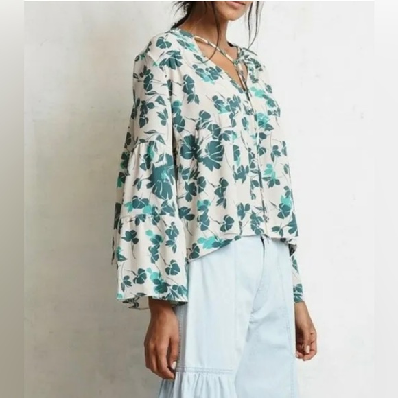 Warm Tops - Warm by Tracy Feith Garden Tie Blouse, size 3 (Large)